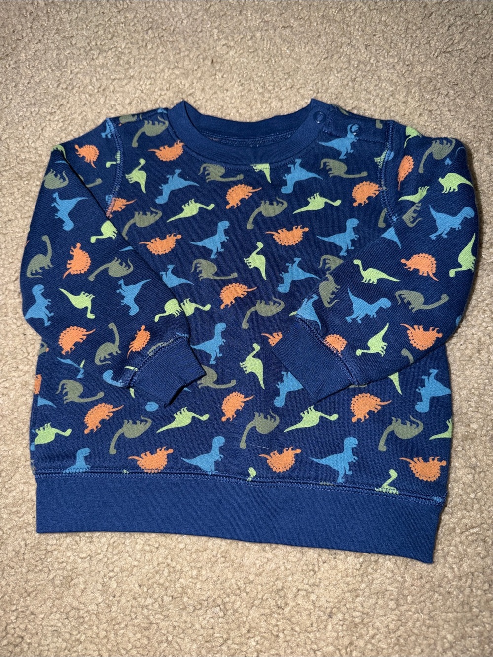 Navy Blue Dinosaur Print Pullover